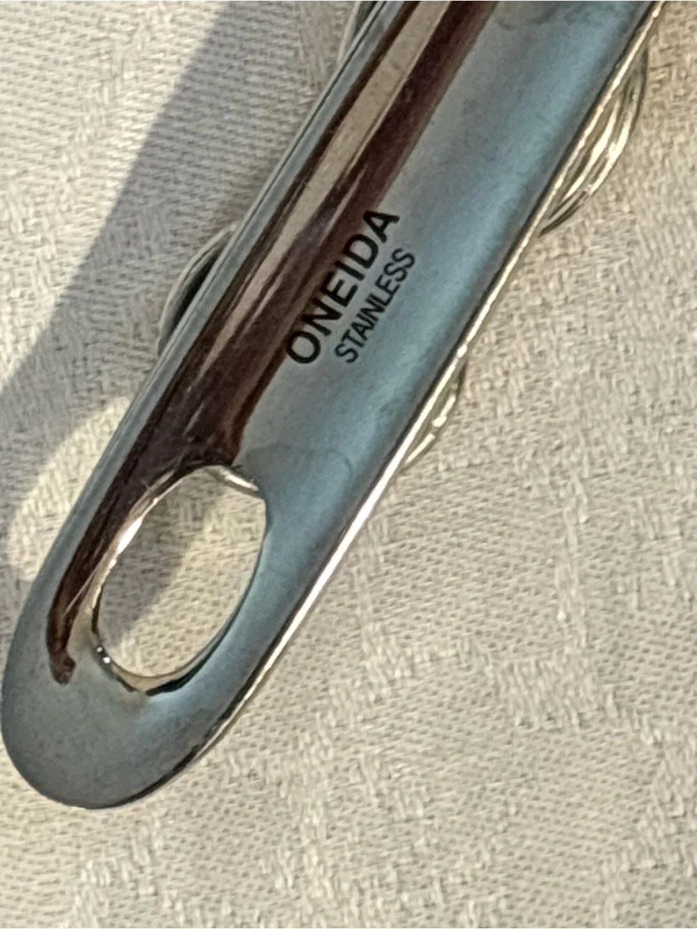Oneida Stainless Salad Serving Spoon Fork Set Colorful Glass Wire Y2K